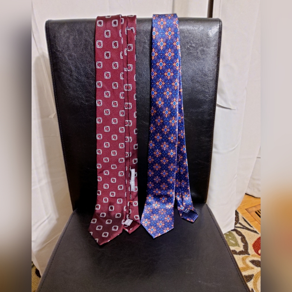 NWT 2 Daniel Cremieux 100% Silk Ties Made In Italy Firm Price